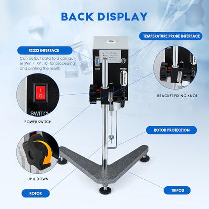 CGOLDENWALL NDJ-5S Rotary Visometer Digital Rotational Viscosity Meter Lab Viscometers 110-240V 10-100,000mPa.s Accuracy:±3.0% (Old or New Panel)