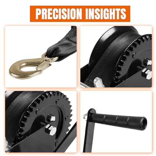 Jack Boss 1200 lbs Hand Winch - size: 1200 lbs