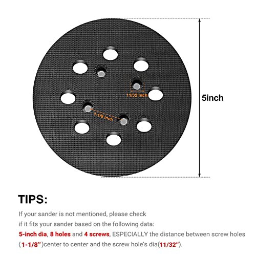 5 Inch Orbital Sander Replacement Pad Compatible with Ryobi #300527002