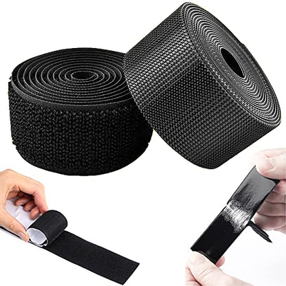 2 Inch Wide Heavy Duty Hook and Loop Tape Roll 16.4 Ft, Self Adhesive Strips with Strong Sticky Back, Removable Fastener for Wall Mounting, Home Organization, Car, No Residue - size: 2 in wide x 16.4 ft long