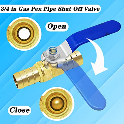 Brass Hose Barb Ball Valve Kit-2pcs 3/4'' Heater Hose Shut Off Valve with Stainless Steel Clamps-High Temperature Resistance Shut off PEX Ball Valve for Water, Oil, Gas, Fuel line Fittings - size: 3/4 inch (19mm), style: 2 pcs