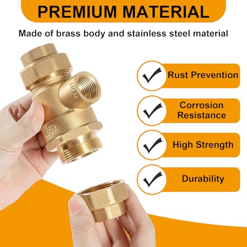 Replace for 9D-M2 3/4" Dual Check Valve Backflow Preventer with Intermediate Atmospheric Vent, Female Union Inlet and Outlet Connections
