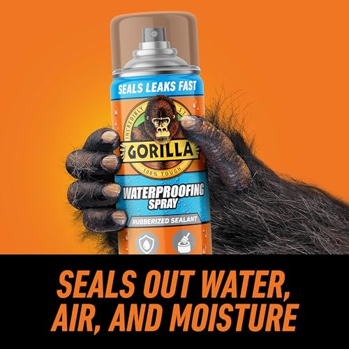 Gorilla Waterproofing Spray, Clear, Flexible Rubberized Sealant, 14 oz - color: Clear, size: 1 - Pack