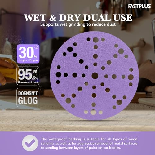 6 Inch 49 Hole Sanding Discs 2000 Grit 50 Pcs Ceramic Sanding Discs - style: 2000
