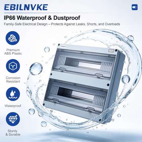 36 Way Circuit Breaker Box, Waterproof Distribution Protection Box - color: HT, size: 36 Way 365x365x110 MM