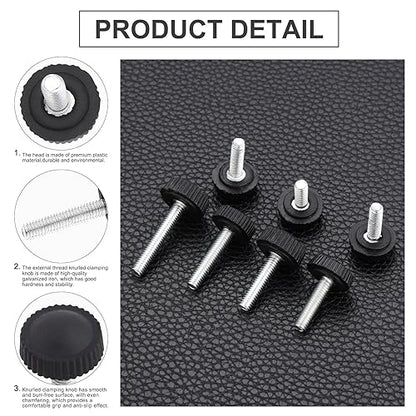 70PCS M4 Thumb Screws, Thumbscrew Set Carbon Threaded Knurled Knob Mounting Screw Grip Knobs Handle Bolts Round Clamping Screws Hose Clips for Kinds of Stand and Machine - size: M4