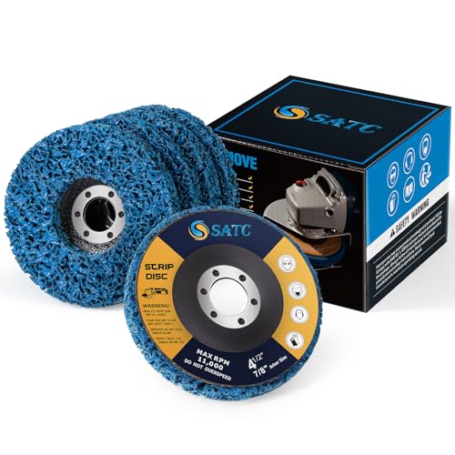 S SATC Stripping Discs 4-1/2" x 7/8" Rust Remover Wheel Remove Paint 5PCS Bule Strip Discs Oxidation Poly Strip Wheel Disc Abrasive Angle Grinding Wheel - style: 5 PCS Strip Discs 4-1/2" x 7/8"