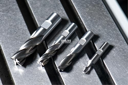 Shars 3/16" - 3/4" Uncoated Single End Mill Set 404-5910 R - size: 3/16 - 3/4", Uncoated, 20 PCS