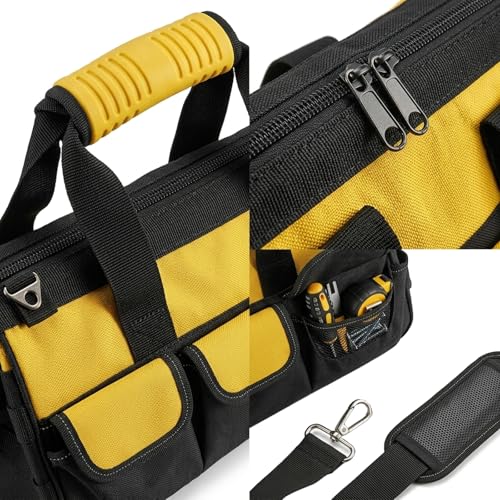 Tool Bag Heavy Duty Organizer for Men, 17 inch - color: Yellow