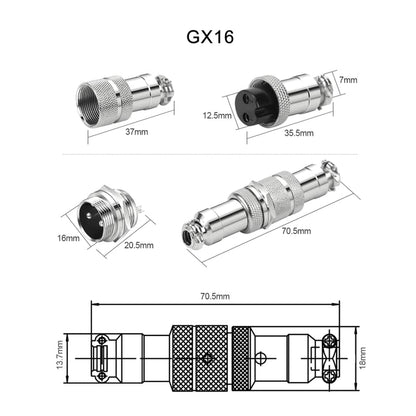 5Set GX16 3pin Male+Female Combination Aviation Plug Socket Connector,Panel Mounted Metal Circular Adapter Connector 7A/125V,16mm,Welded,for Electrical and Electronic Connections - size: 3Pin