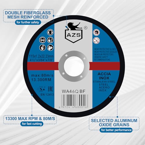 Cut Off Wheels 4 1/2 inch Thin Metal & Stainless Steel Cutting Discs, 4.5" Value-Durable Cut-Off Blades for Angle Grinder 10-Piece Set