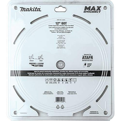 Makita B-66983 12" 60T Carbide-Tipped Max Efficiency Miter Saw Blade