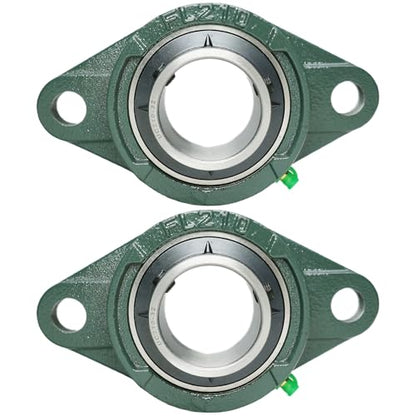 2 Pack UCFL210-32 Pillow Block Bearing – Flange 2 Bolt Mounted Pillow Block Bearings – Bearing Steel Bearings with 2" Bore - Self-aligning Bearings with Solid Cast Iron Base - style: UCFL210-32