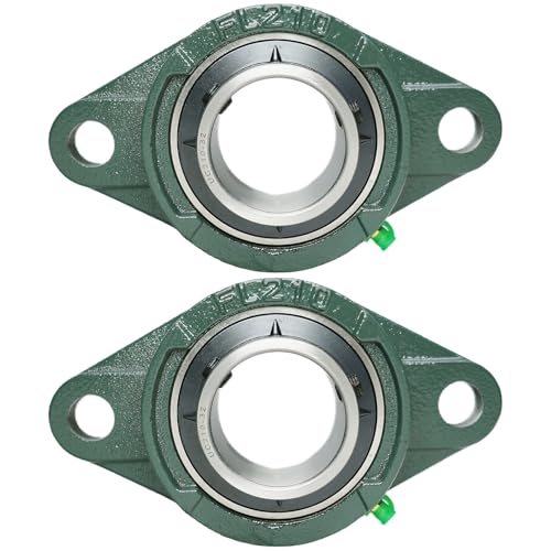 2 Pack UCFL210-32 Pillow Block Bearing – Flange 2 Bolt Mounted Pillow Block Bearings – Bearing Steel Bearings with 2" Bore - Self-aligning Bearings with Solid Cast Iron Base - style: UCFL210-32