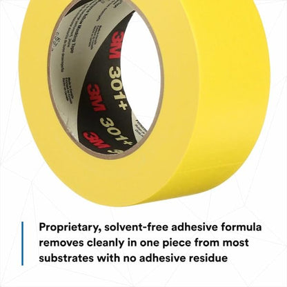 3M 301+ High Performance Masking Tape, Yellow, 48 mm x 55 m – High Performance Holding and Masking Tape for Automotive, Specialty Vehicle and Industrial Markets, 1 Pack