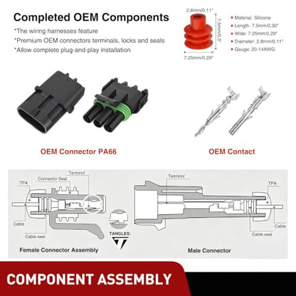 Nilight 298PCS 1 2 3 4 6 Pin Waterproof Automotive Electrical Connector Kit - size: 1/2/3/4/6Pin Spark Plug Connector 298PCS
