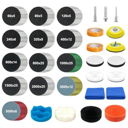 192 PCS 3 Inch Sanding Discs Kit, Drill Sanding Attachment, 60-5000 Grit
