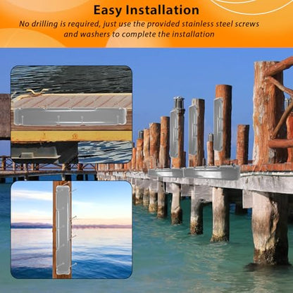 Boat Dock Fender with Screws,PVC Marine for Boat Dock Vertical Pole Post or Corner Dock(24 inch,38 inch,48 inch,72 inch,31.5 inch) - style: Grey 38in 2Pack