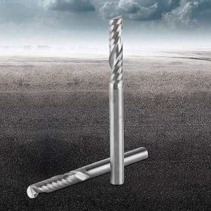 Fdit 10pcs Tungsten Carbide Spiral End Mills Single Flute Milling Cutter CNC Router Bits 4mm Shank Accessories Tools