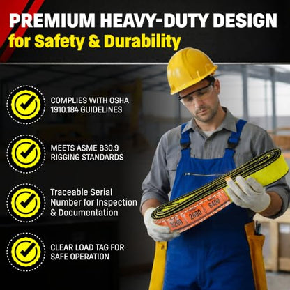 Chenango Supply 2"×16' Nylon 2-ply Lifting Eye & Eye Rigging DD Sling - size: 2" x 16'