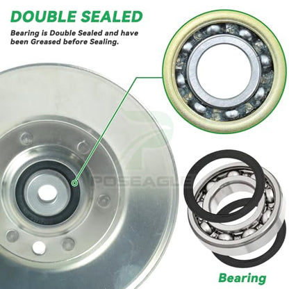 2 Pack 756-3045A Idler Pulley for Cub Cadet LT2042 2166 Lawn Mower - size: 2x756-3045