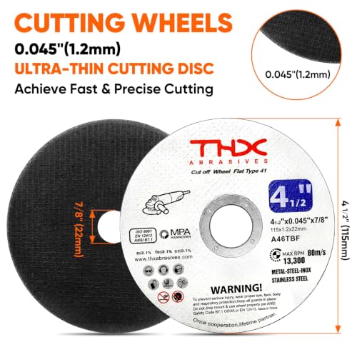 THX 4 1/2 Inch Cut Off Wheel,Long-Lasting Thin Cutting Wheel,30 Pack - size: 4-1/2" x 0.045" x 7/8"