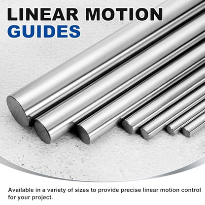 MECCANIXITY Linear Motion Rods, 2Pcs 6mm x 350mm(0.24" x 13.78") Solid Case Hardened Chrome Plated Linear Rail Rod Shaft Guide for CNC DIY Crafts 3D Printer Model Car Airplane - size: 6mm x 350mm