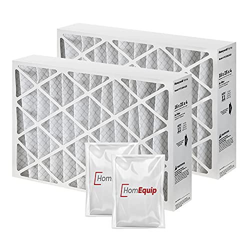 Furnace Filters 16x25x4 - HVAC Air Filter Replacement FC100A1029 Merv 11 with Homequip Easy Disposal Bag (2 Pack) - size: 2 Count (Pack of 1)