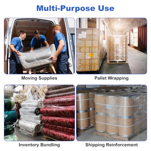 2-Pack Mini Stretch Wrap Film 80 Gauge 5.1" x 1000ft Clear Hand Wrap