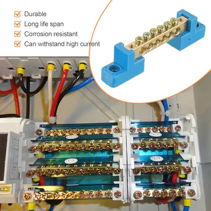 4PCS Grounding Bus Bar 6 Positions - size: 6 Positions-4Pcs