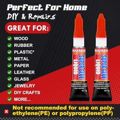 12 X 3g Super Glue Liquid, Fast Drying All-Purpose Cyanoacrylate(CA) Glue - size: Liquid