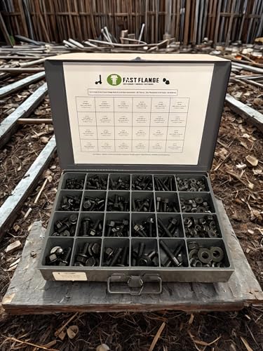 Grade 8 Hex Cap Flange Frame Bolt Zinc Phos & Oil & Locking Flange Nuts Assortment Kit - 447 Pieces