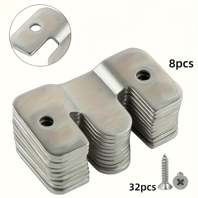 24pcs (8 Brackets+16 Screws) Stainless Steel Heavy-Duty Mounting Brackets