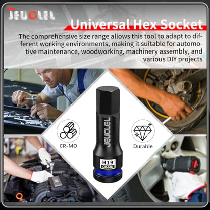 19mm Hex Impact Bit Socket, H19 1/2" Drive Allen Socket, Cr-Mo - size: 1PC | H19 19MM