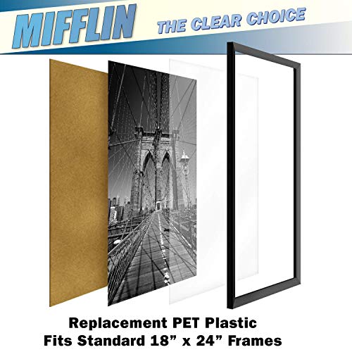 Flexible Clear Plastic Sheet (18x24 x 0.03 inch, 2 PK), ATR-Processed Transparent Plexiglass, Lightweight & Thin, Poster Frame Glass Replacement, General Household Use, Easy Cut - size: 18x24