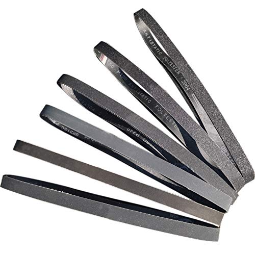 18 PCS 1 x 42 Inch Silicon Carbide Sanding Belts Assortment- 80, 120, 240, 400, 800, 1000 Grits Premium Sander Belts For Knife Sharpening and Metalworking - size: 1x42