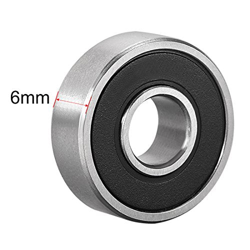 uxcell 607-2RS Deep Groove Ball Bearing Double Sealed 180017, 7mm x 19mm x 6mm High Carbon Steel Z1 Bearings (Pack of 10) - size: 7mmx19mmx6mm