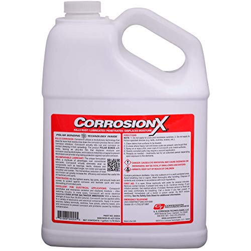 CorrosionX Rust Inhibitor, Industrial-Strength Dielectric Corrosion Prevention, Lubricant & Penetrant for Marine, Automotive, Electronics & RV Use, Protects Bolts, Cables, Engines, Parts, 1 Gallon - size: 1 Gallon