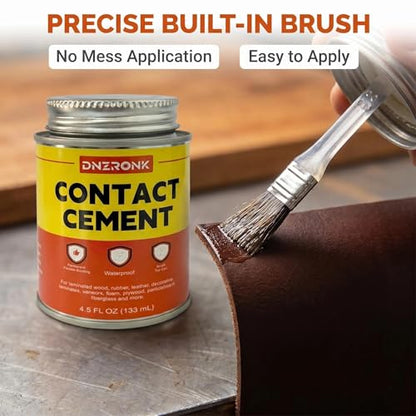 Contact Cement Adhesive 4.5 Oz, Professional Neoprene Contact Adhesive, Strong Bonding for Woodworking, Leather, Repairs and Crafts, Heat-Resistant, Quick-Drying
