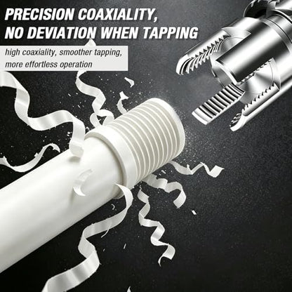 Pvc Pipe Threader, PipeTapping and Threading Tool, 4 in 1 Water PipeThreader,External & Internal Pipe Threader, PipEThread Cutting Toolfor 1/2'' 3/4'' 1'' Dies