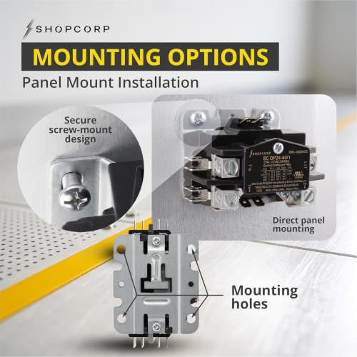 1 Pole 40 Amp AC Contactor, 24V Coil, UL Recognized, HVAC - style: 1 Pole 24V