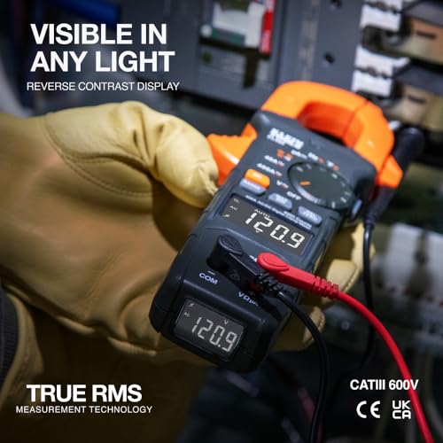 Klein Tools CL490 AC/DC Digital Clamp Meter with TRMS, Dual Display, Auto-Ranging, Current, Voltage, Resistance, Continuity, NCVT Detection, and Reverse Contrast LCD - size: Dual Display