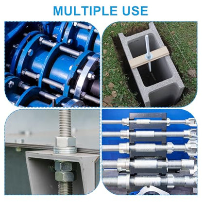 PATIKIL 1/4"-20 UNC 304 Stainless Steel Fully Threaded Rod, 15Pcs 5.5" Length Long Threaded Screw Right Hand Threads All Threaded Rod Studs for Anchoring Bolt, Clamps, Hangers and U-Bolts - size: 1/4"-20 x 5.5"