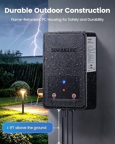 SURAIELEC 300W Wi-Fi Low Votage Landscape Transformer, 2 Zones, 12V 15V AC