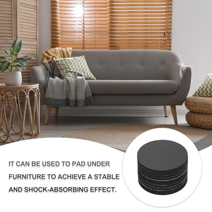 PATIKIL Non Slip Furniture Pads 2-3/8" (60mm x 3mm), 10 Pcs Adhesive Backed Round Rubber Feet Anti-Scratch Rubber Furniture Grippers for Hardwood Floor Electronics Bed Drawers DIY - size: 60mm x 3mm