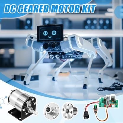Copkim 12V DC Geared Motor Kit (200RPM Speed), JGB37-520 Motor with CCM6N PWM Controller, 6mm D-Shaft Flange and Bracket - style: 200rpm