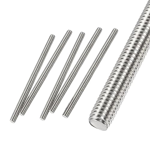 M10 x 70mm Fully Threaded Rod & Studs, 304 Stainless Steel Right Hand Threads Rods, M10-1.5 Thread Pitch for Anchor Bolts, Clamps, Hangers and U-Bolts 5 Pack - size: 70mm