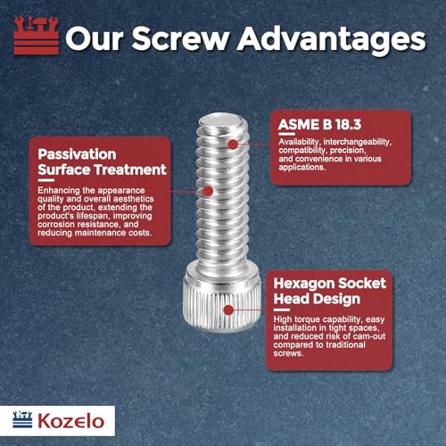 50pcs Socket Head Cap Screws 1/4"-20x3/4 304 Stainless Steel Silver - color: Silver, size: 1/4"-20 x 3/4"
