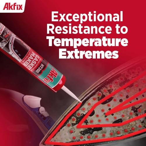 Akfix HT300 High Temp Silicone Sealant - RTV Gasket Maker, Heat Sealant, Waterproof Seam&Gasket Sealer for Automotive, 100% Flexible Gap Filler | 12-Pack, 10.5 Oz. Red (Akfix HT300-12 Pack) - size: 12 Pack