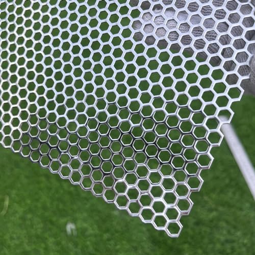 15.7"x7.8" Perforated Metal Sheets 19 Gauge Expanded Metal Mesh Opening Hexagonal Hole 1/4" (About 6mm) Perforated 304 Stainless Steel Sheet Mesh Screen Panel Decorative Panel Decorati Plate - size: 15.7"x7.8", style: Hexagonal Hole 6mm